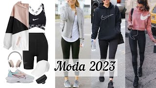 MODA 2023 OUTFITS CÓMO Vestir CON ROPA DEPORTIVA BÁSICA Y SENCILLA LOOKS PARA MUJER TENDENCIAS 2023 [upl. by Vevina]