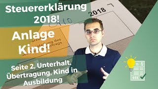 Steuererklärung 2018 Anlage Kind Seite 2 [upl. by Haggerty]