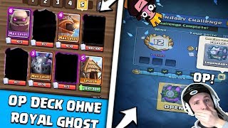 12 WINS LEGENDARY CHALLENGE OHNE ROYAL GHOST  Golem OP DECK  Clash Royale [upl. by Aniv]