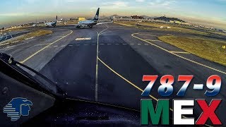 BOEING 7879 Taxi amp Takeoff from Mexico City [upl. by Enawd]