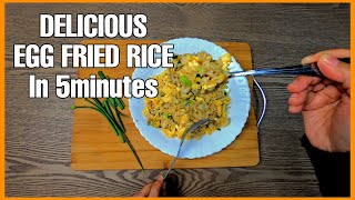 EGG FRIED RICE Recipe Ready In 5 minutes  Resipi Nasi Goreng Telur Siap Dalam Masa 5 Minit [upl. by Arinay]