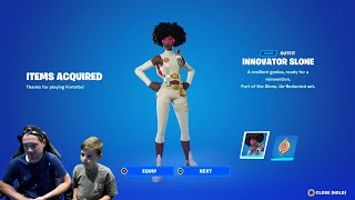 Me amp My Kid Spend VBucks Buying NEW Fortnite item Shop Season 3 Skin INNOVATOR SLONE [upl. by Giesecke971]