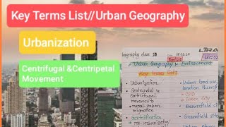 Key terms listUrban GeographyLecture02part01 [upl. by Eehsar]