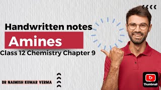 Class 12 Amines  notes class 12  Organic chemistry I Handwritten nites for neet iit3millionviews [upl. by Tressa]