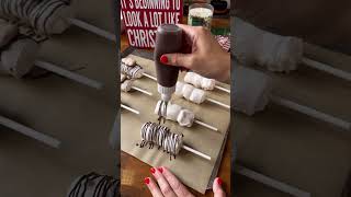 Peppermint Bark Marshmallow Pops ❤️🤍 marshmallows peppermintbark christmasmovies [upl. by Arlena]