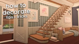 How to Decorate your House Builds in Bloxburg Tips amp Tricks [upl. by Sivehc]