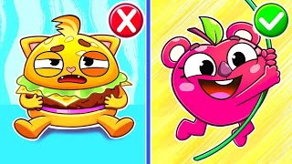 Healthy Food vs Junk Food Song 🍔🍌🍕🍎 Funny Kids Songs 😻🐨🐰🦁 And Nursery Rhymes by Baby Zoo [upl. by Maida]