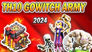 TH10 GoWitch Attack Strategy 2024  Powerful Golem Witch Attack Town Hall 10 Clash of Clans [upl. by Nhguavahs]