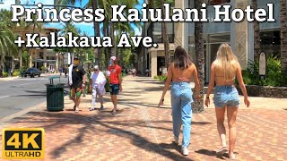 4K HAWAII Sheraton Princess Kaiulani Hotel and views of Kalakaua Ave [upl. by Griggs]