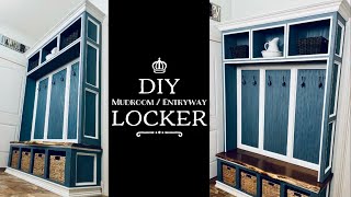 DIY Mudroom Locker and Bench Locker Build Full Build With Cut List [upl. by Antonio]