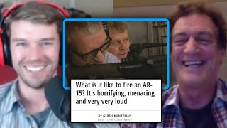 Liberal Journalist Gets PTSD After Shooting AR15  PKA [upl. by Gnilyam]