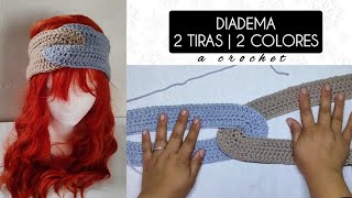 DIADEMA CON 2 TIRAS A CROCHET 🔥 SUPER FÁCIL 🧶 TODAS LAS TALLAS [upl. by Calhoun326]