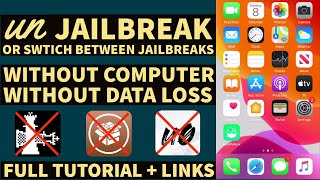 How to unjailbreak iPhone  iPad  unc0ver amp checkra1n  No PC  No data loss  Restore RootFS [upl. by Elder]