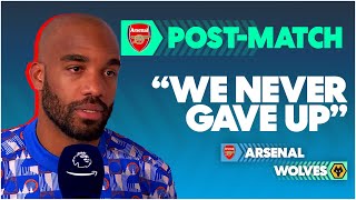 Lacazette quotIts Amazing to Win in the Last Minutequot  Arsenal 21 Wolves  Post Match Reaction [upl. by Alehc]