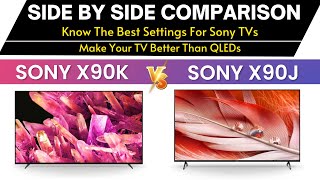 Sony x90J vs Sony X90K  Side By Side Comparison  X90K vs X90J [upl. by Schell566]