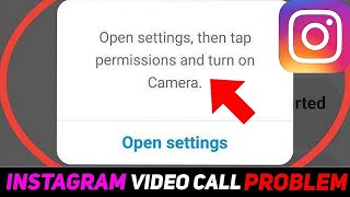 Instagram Video Call Problem Solve✅  Open Settings Tap Permissions And Turn On Camera [upl. by Pippas]