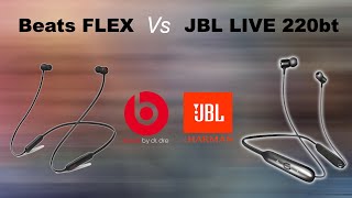 Beats Flex vs JBL Live 220bt Wireless Bluetooth Earphones Headphones Earbuds  Compare  Difference [upl. by Ahsiekal]