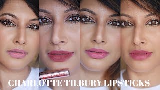 TOP CHARLOTTE TILBURY MAKEUP PRODUCTS  TUTORIAL  4 LIPSTICKS  MAGIC AWAY CONCEALER INDIAN SKIN [upl. by Ylrebnik]