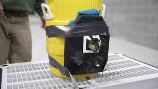 Hesco body armor plates withstand rifle rounds slow motion of round impact [upl. by Allene]