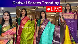 Light Weight Gadwal Silk Sarees with prices  Teja Sarees  Gadwal Sarees brideessentials [upl. by Seko]