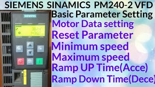 SIEMENS SINAMICS PM2402 VFD Basic Parameter setting kaise kare in Hindirvelectricalguide [upl. by Irehc94]