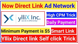 Yllix Direct link Earning Tricks  yllix ads review  yllix ads payment proof [upl. by Yrolg]