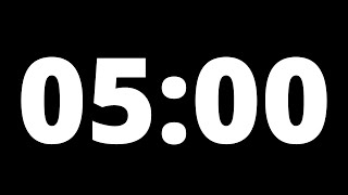 5 Minute Countdown Timer With Alarm Black Background No Music No Sound [upl. by Sophie575]