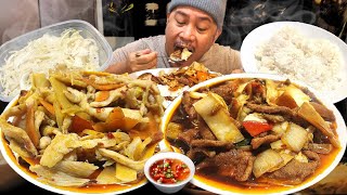 LIBRENG BANDEBANDEHADONG ULAM NA BAKA AT MANOK WITH KANIN MUKBANG Filipino Food [upl. by Annekam]