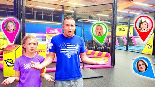 Texting Hide and Seek at Trampoline Park with the Stella Show and Lively Lewis Family [upl. by Irap978]