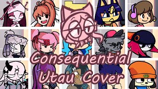 Consequential but Every Turn a Different Character Sing it FNF Consequential  UTAU Cover [upl. by Ybeloc34]