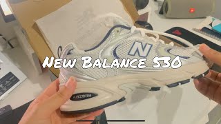 Unboxing sepatu hits New Balance 530  aesthetic [upl. by Alicirp]