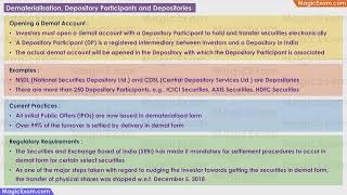 Dematerialisation Depository Participants and Depositories CBSE Class 12 Business Studies [upl. by Gorrono]