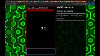 TETRASCII COMMIT TO MEMORY TETRIS  ASCII memory experiment [upl. by Nagoh328]