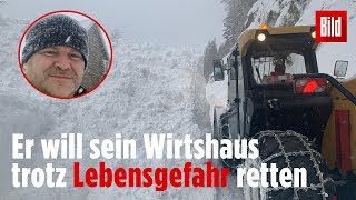 Gastwirt kämpft alleine gegen die Schneemassen [upl. by Alemahs]