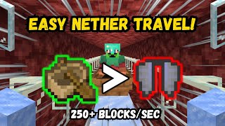 Using NETHER ROADS to Travel 250 Blocks in a SECOND Bedrock and Java [upl. by Aket]