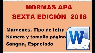 Word  Verdaderas Normas APA  Márgenes textos y paginado 2019 Sexta Edición [upl. by Yngad252]