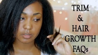 Natural Hair Growth FAQs and Trim Update [upl. by Eyahc]