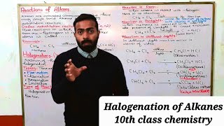 Halogenation of Alkanes  Reactions of Alkanes  ch12  10th class chemistry [upl. by Nirehtac]