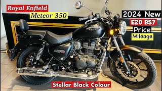 2024🔥Royal enfield meteor 350 stellar black colour details review  New Features price mileage [upl. by Andel]