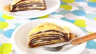 Nutella Mille Crêpe Cake How to Make Japanese Crepes Recipe  OCHIKERON  Create Eat Happy [upl. by Hairu]