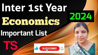 TS Inter 1st Year Economics Important List 2024 Trilokya6600Trilokya6600 [upl. by Llerraj]