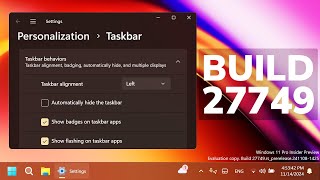 New Windows 11 Build 27749 – New Taskbar Change New Mouse Pointer Change and Fixes Canary [upl. by Einnaoj]