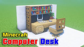 ⚒ Minecraft Interior Design Tutorial ⚒ How to Make a COMPUTER DESK in Minecraft 13 [upl. by Lisbeth]