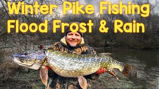 Winter Pike Fishing  Frost Flood and Rain Video 252 [upl. by Roer]