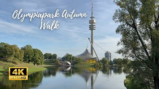 Autumn Morning Walk in Olympiapark Munich  4K 60fps [upl. by Aneetsirk772]