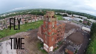 Flying Quadcopter over abandoned mill in Bamber Bridge [upl. by Nannek]