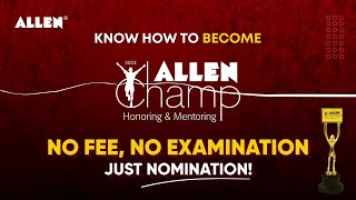 How to Apply for ALLEN Champ 2023  ALLEN Champ Complete Information ✨ [upl. by Esenaj475]