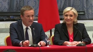 French vote Le Pen announces eurosceptic PM pick if elected [upl. by Moffat17]