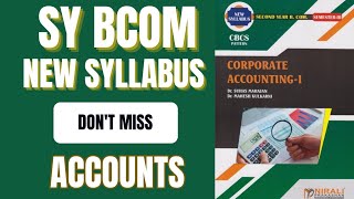 SY Bcom  3rd Semester New Syllabus Accounts sybcom sppu [upl. by Rukna]