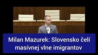 Milan Mazurek Slovensko čelí masívnej vlne imigrantov [upl. by Wyler]